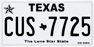 TX license plate CUS7725
