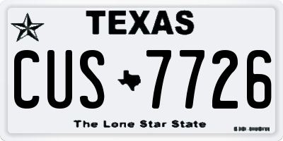 TX license plate CUS7726