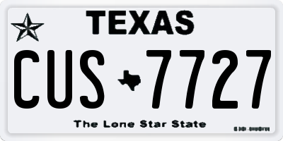 TX license plate CUS7727