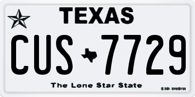 TX license plate CUS7729