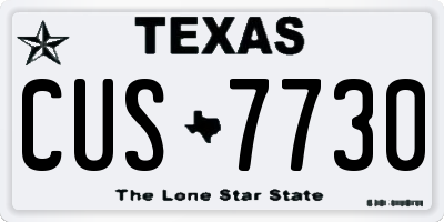 TX license plate CUS7730