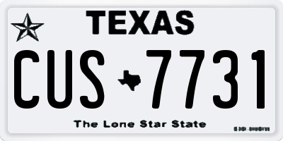TX license plate CUS7731