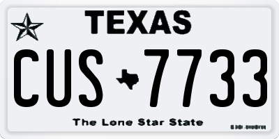 TX license plate CUS7733