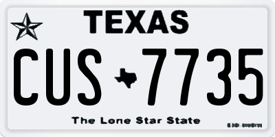 TX license plate CUS7735