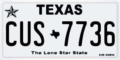 TX license plate CUS7736