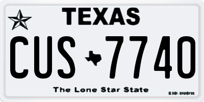 TX license plate CUS7740