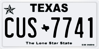 TX license plate CUS7741