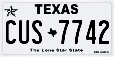 TX license plate CUS7742