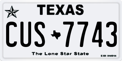 TX license plate CUS7743