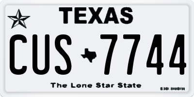 TX license plate CUS7744