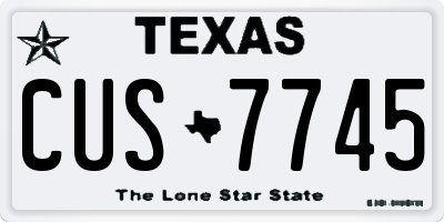 TX license plate CUS7745
