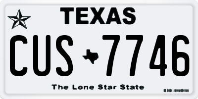 TX license plate CUS7746