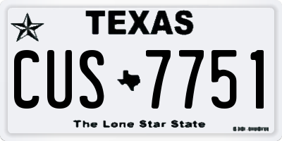 TX license plate CUS7751