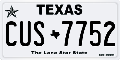 TX license plate CUS7752