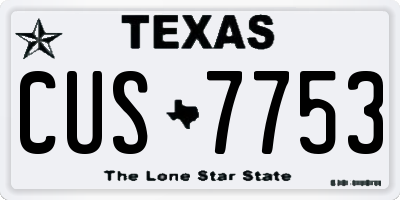 TX license plate CUS7753