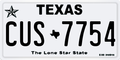 TX license plate CUS7754