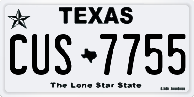 TX license plate CUS7755