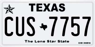 TX license plate CUS7757