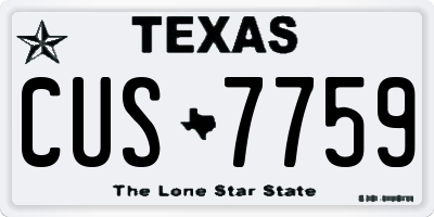 TX license plate CUS7759