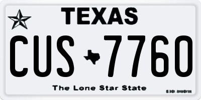 TX license plate CUS7760