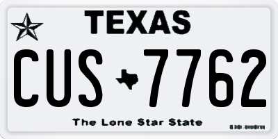 TX license plate CUS7762
