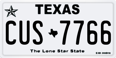 TX license plate CUS7766