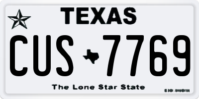 TX license plate CUS7769