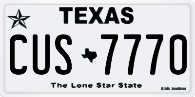 TX license plate CUS7770