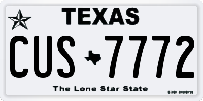 TX license plate CUS7772