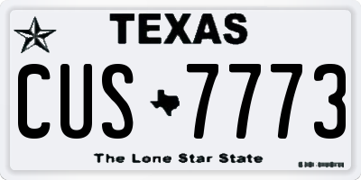TX license plate CUS7773