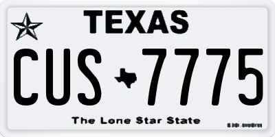 TX license plate CUS7775