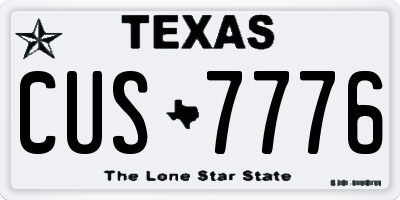 TX license plate CUS7776