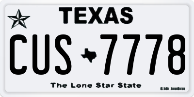 TX license plate CUS7778