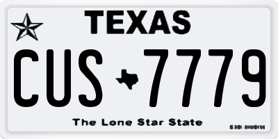 TX license plate CUS7779