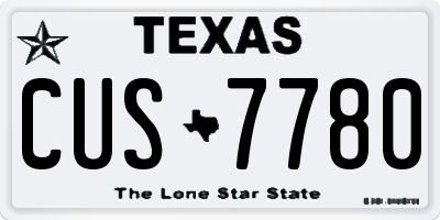 TX license plate CUS7780