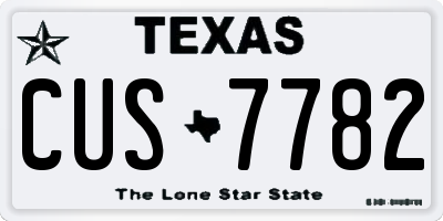 TX license plate CUS7782