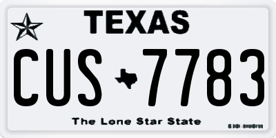 TX license plate CUS7783