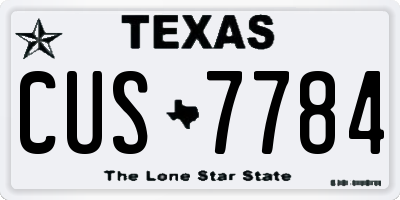 TX license plate CUS7784