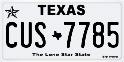 TX license plate CUS7785