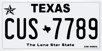 TX license plate CUS7789