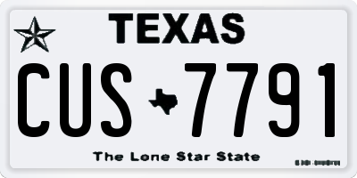 TX license plate CUS7791