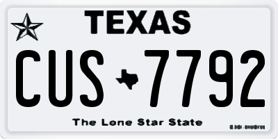 TX license plate CUS7792