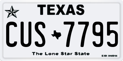 TX license plate CUS7795