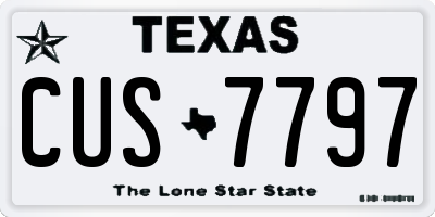 TX license plate CUS7797