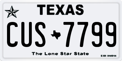 TX license plate CUS7799