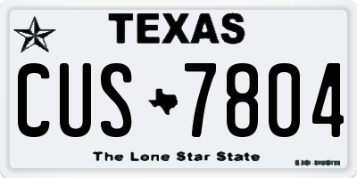 TX license plate CUS7804