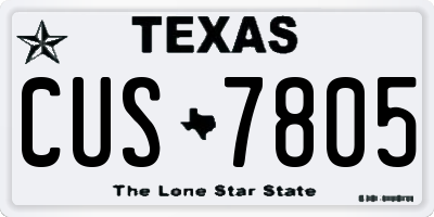 TX license plate CUS7805