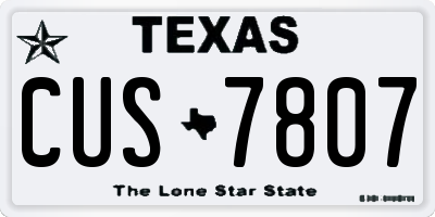 TX license plate CUS7807