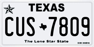 TX license plate CUS7809