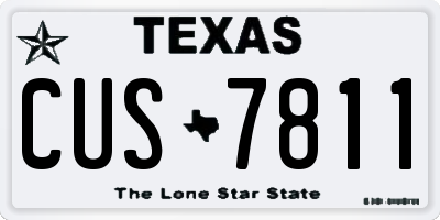 TX license plate CUS7811